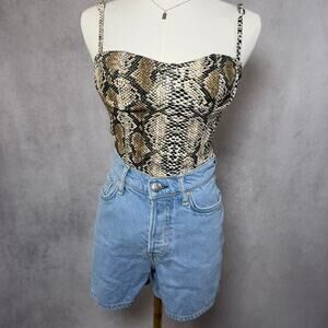 Snake Print Cami One Piece Bodysuit Medium